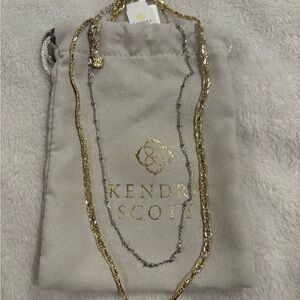 Kendra Scott Gold plated and Silver Chain Necklace Duo